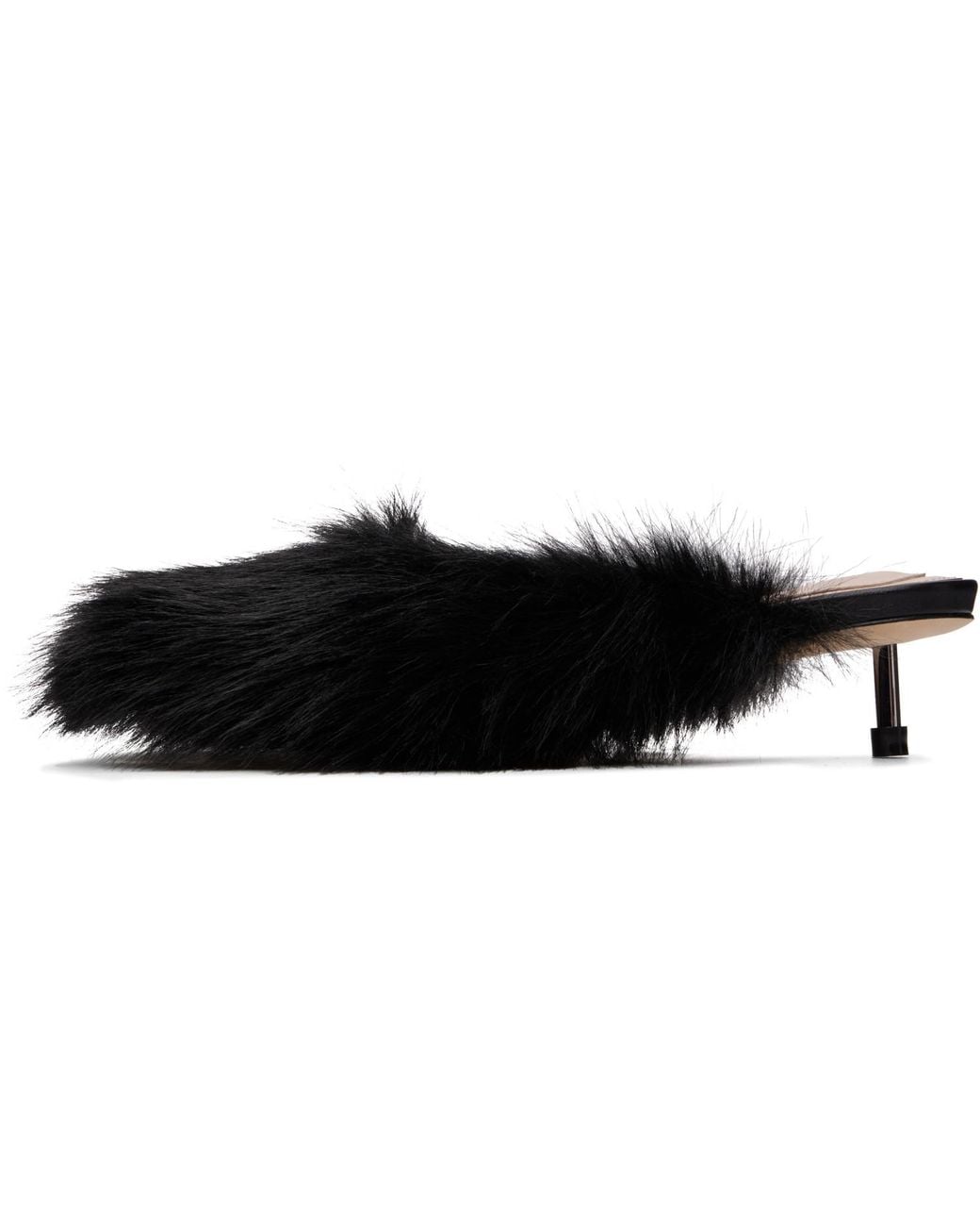Simone Rocha Black Faux Fur Mule Heels