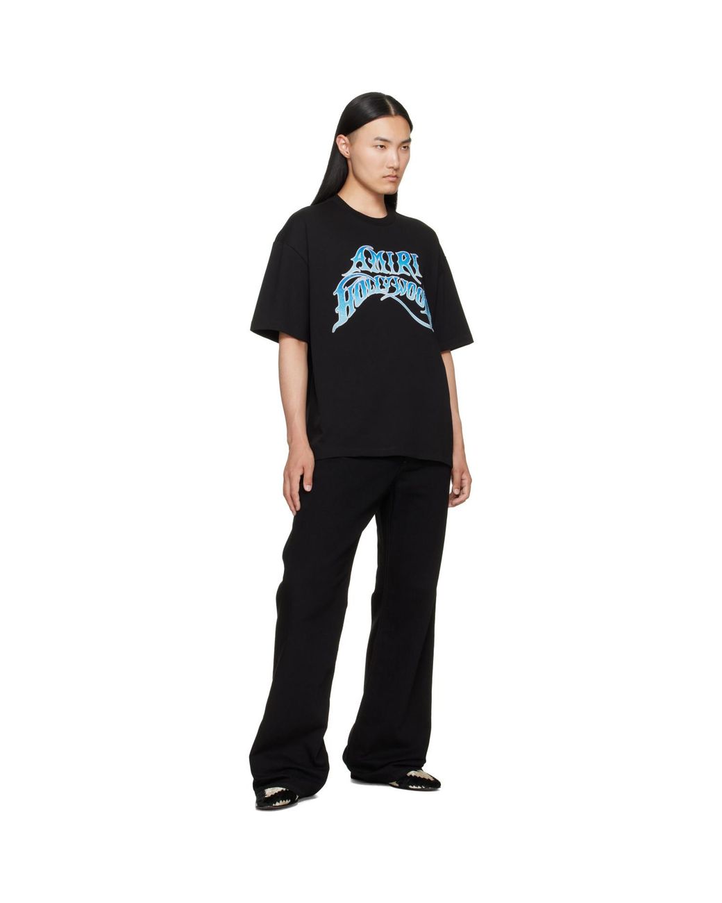 Amiri Black Crystal Skater T-Shirt for men