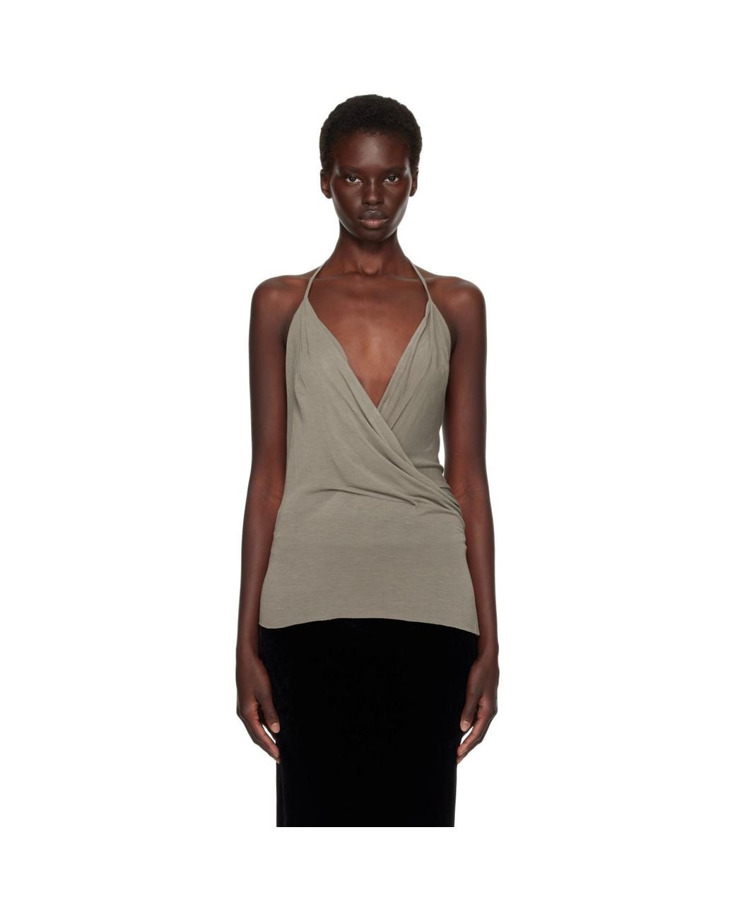 Rick Owens Brown Tower Draped Top