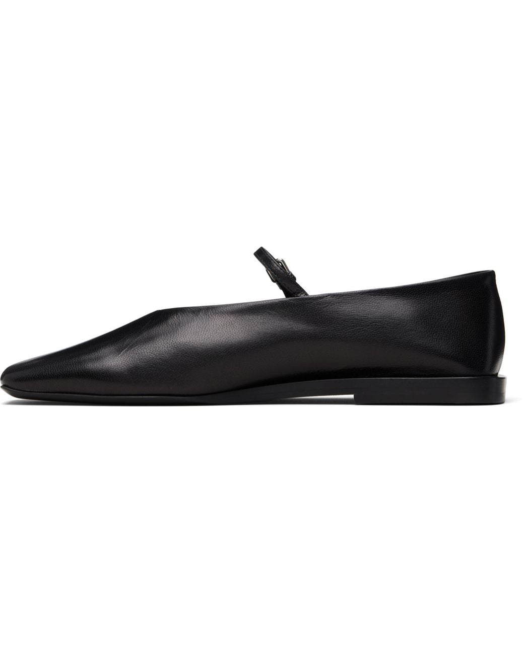 Jil Sander Black Buckle Strap Ballerina Flats