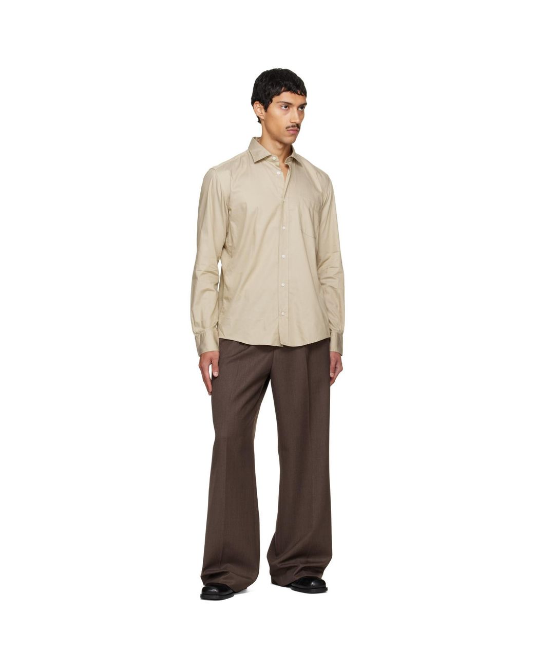 Boss Natural Spread Collar Casual-Fit Cotton Shirt for men