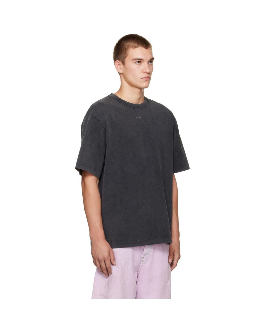 Off-White c/o Virgil Abloh Black Swimming Face Skate S/S T-Shirt for men