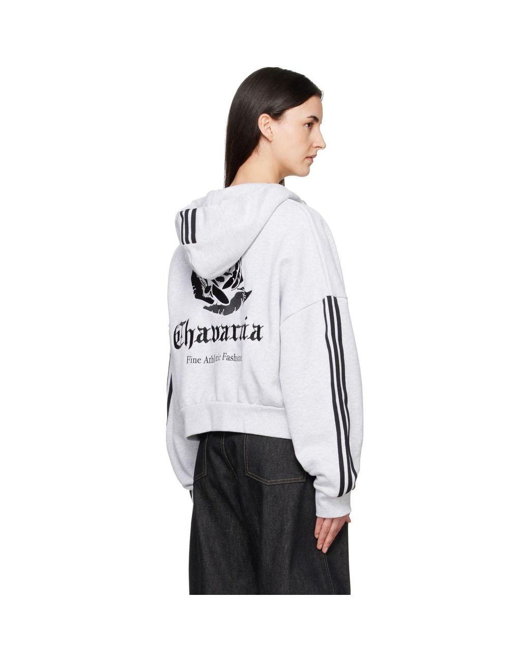 Willy Chavarria White Adidas Originals Edition Full Zip Logo Hoodie
