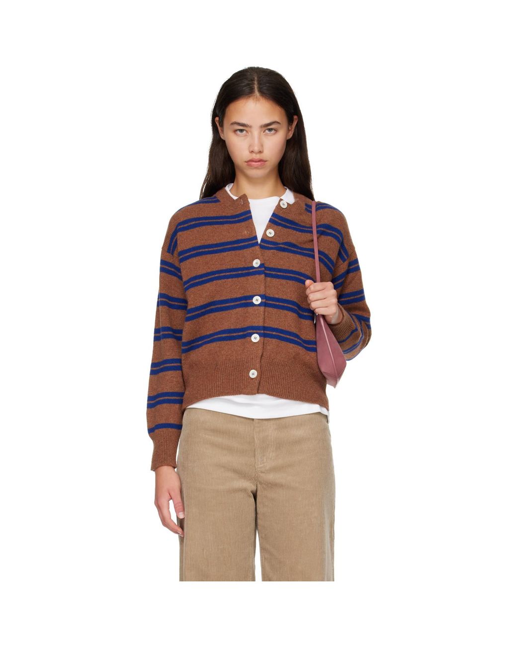 &Daughter Red Ada Crewneck Cardigan