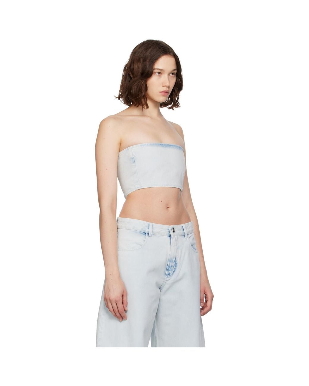 Alaïa Black Bustier Denim Top