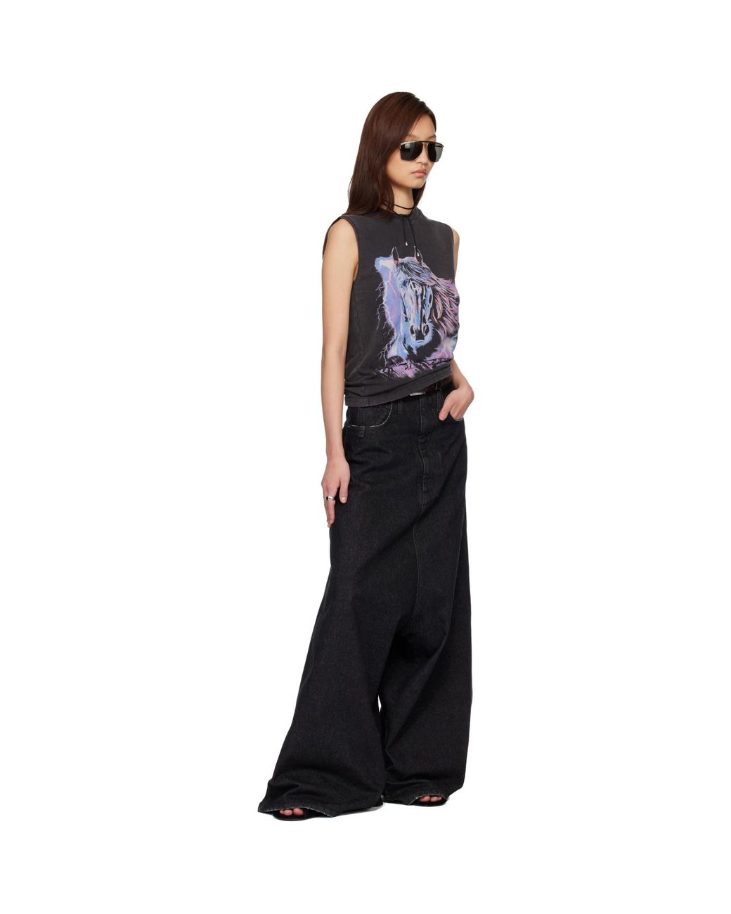 Lu'u Dan Black 'Year Of The Horse' Sleeveless T-Shirt
