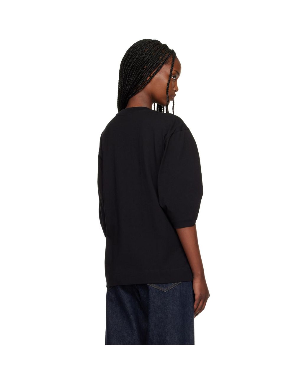 Dries Van Noten Black Pleated Sleeve T-Shirt