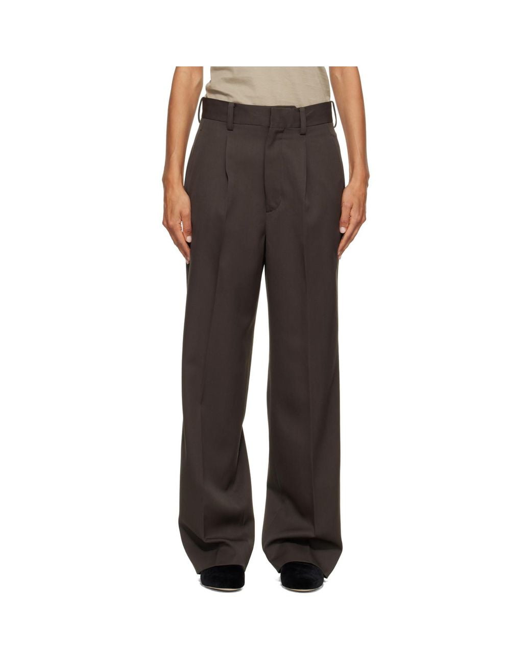 Ssstein Brown Straight Trousers
