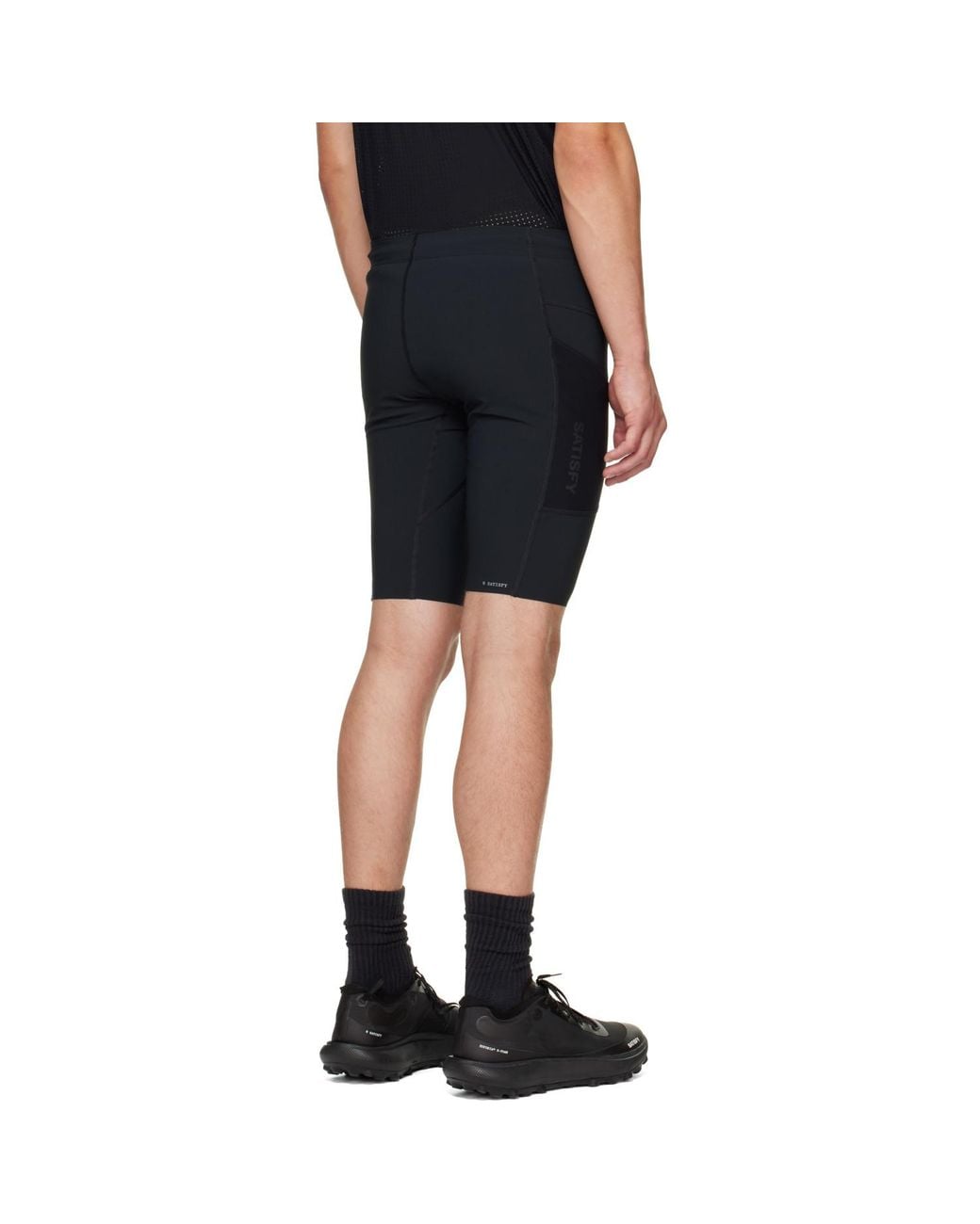 Satisfy Black Techsilk Evo 9 Running Shorts for men