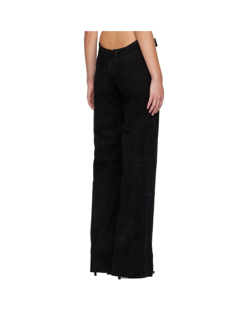Jean Paul Gaultier Black 'The Curved Suede' Trousers