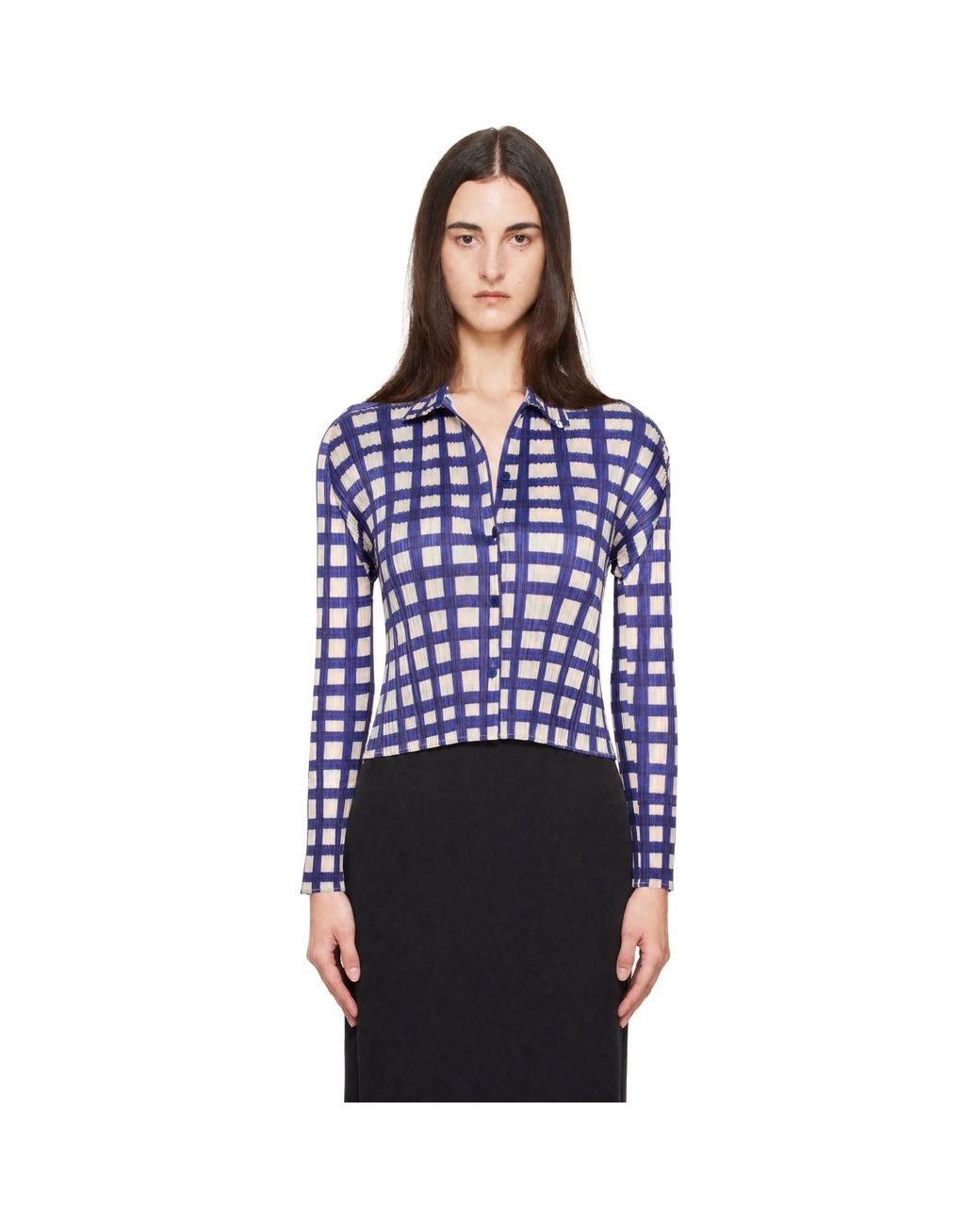 Pleats Please Issey Miyake Blue Basket Shirt