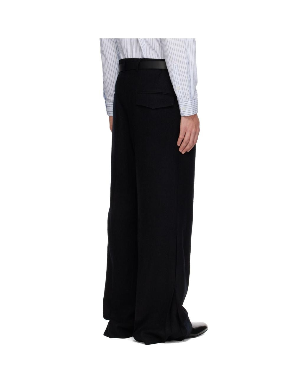 Sir Black Pleated Tailored Trousers for men