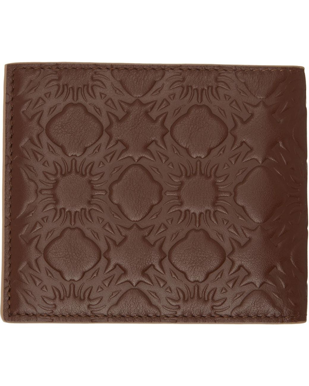 Amiri Brown 'Ma' Quad Leather Bifold Wallet for men
