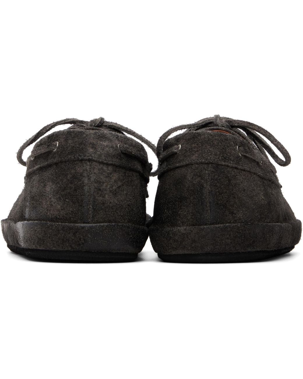 Marsèll Black Scatopelle Suede Boat Shoes for men