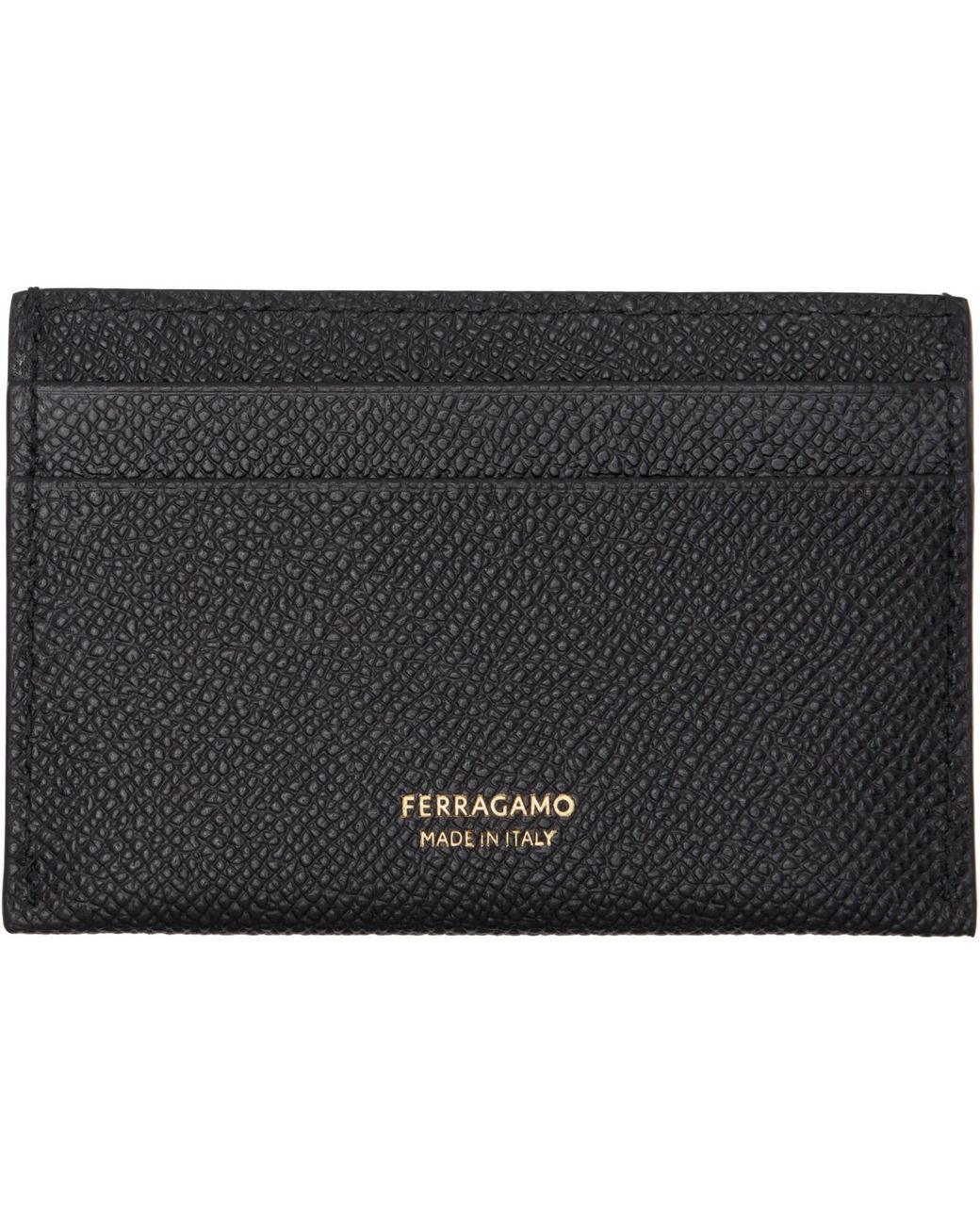 Ferragamo Black Gancini Credit Card Holder