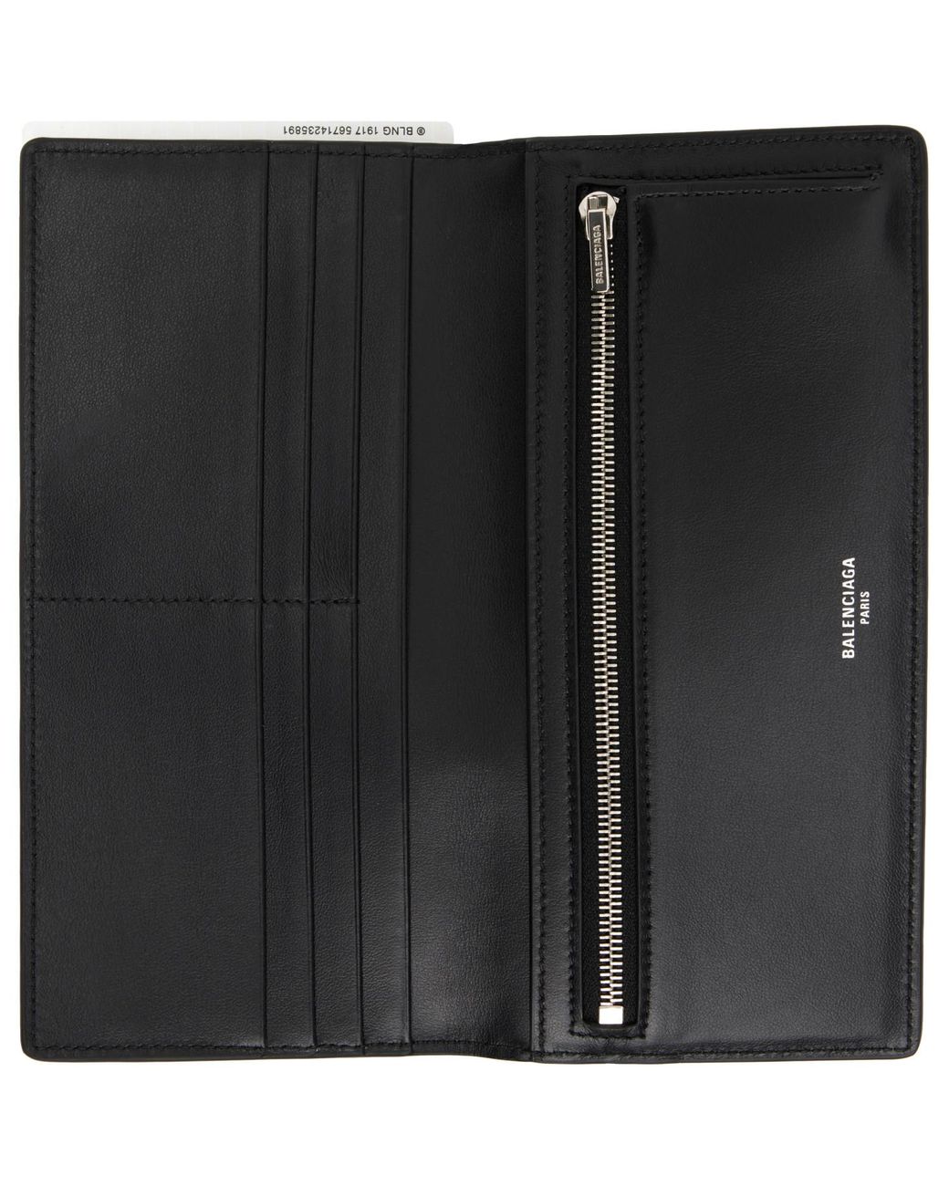 Balenciaga Black Passport Long 1 Ticket Wallet for men