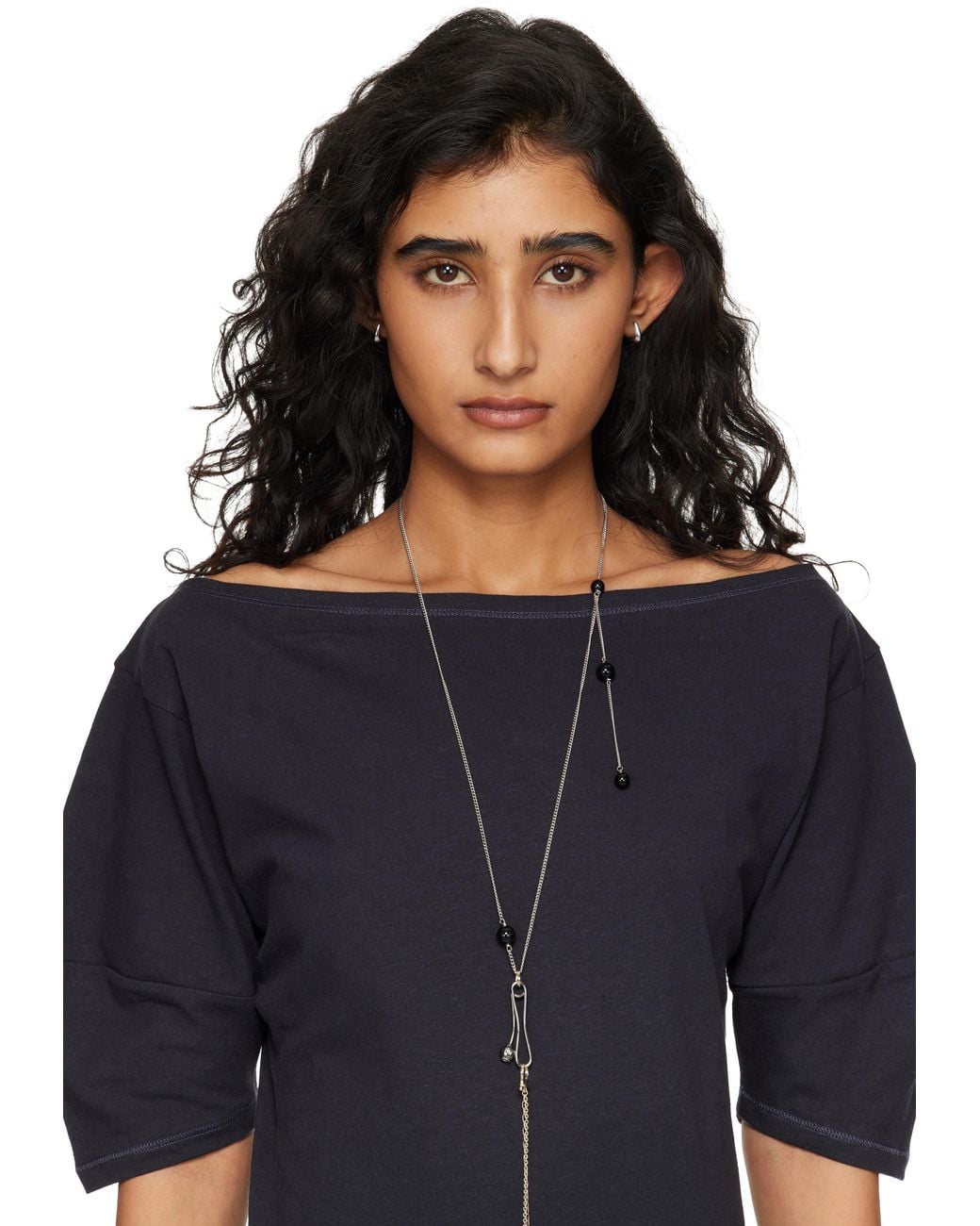 Lemaire Black Micro Drop Earrings