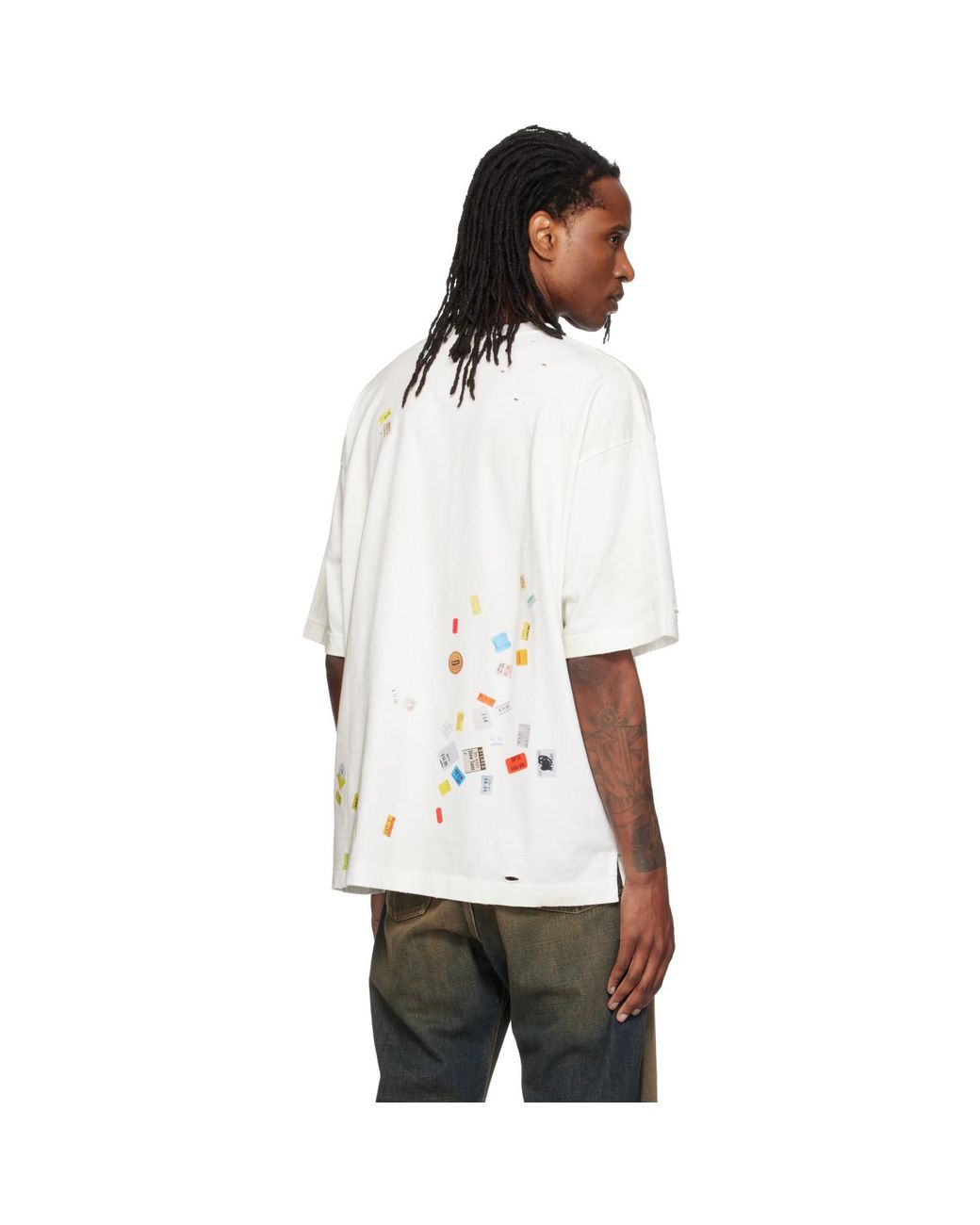 Maison Mihara Yasuhiro White Price Tag Sticker Printed T-Shirt for men
