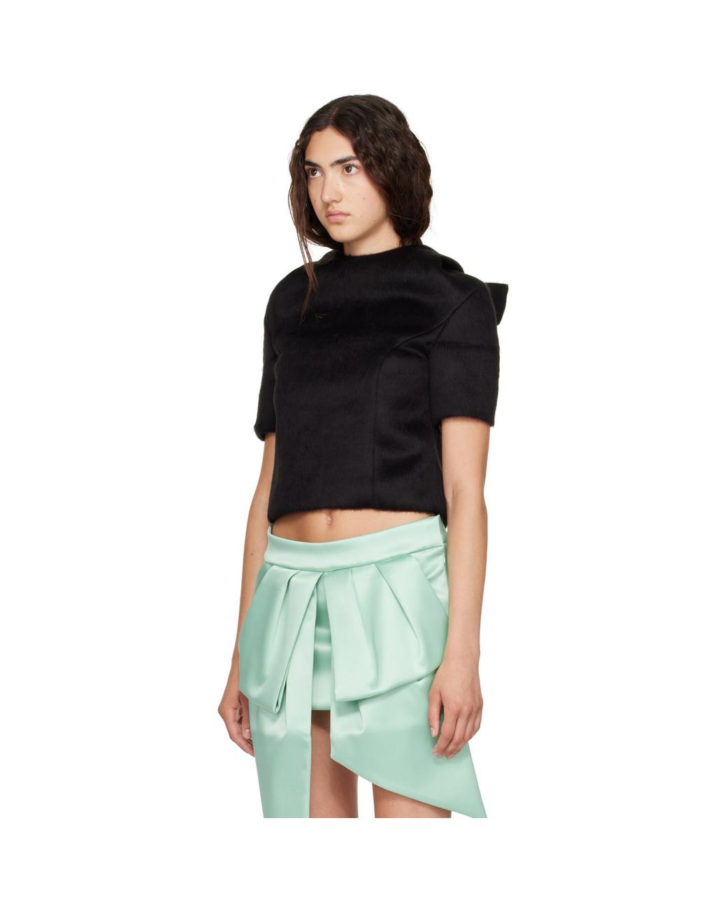 VAQUERA Black Neoprene Bow Top