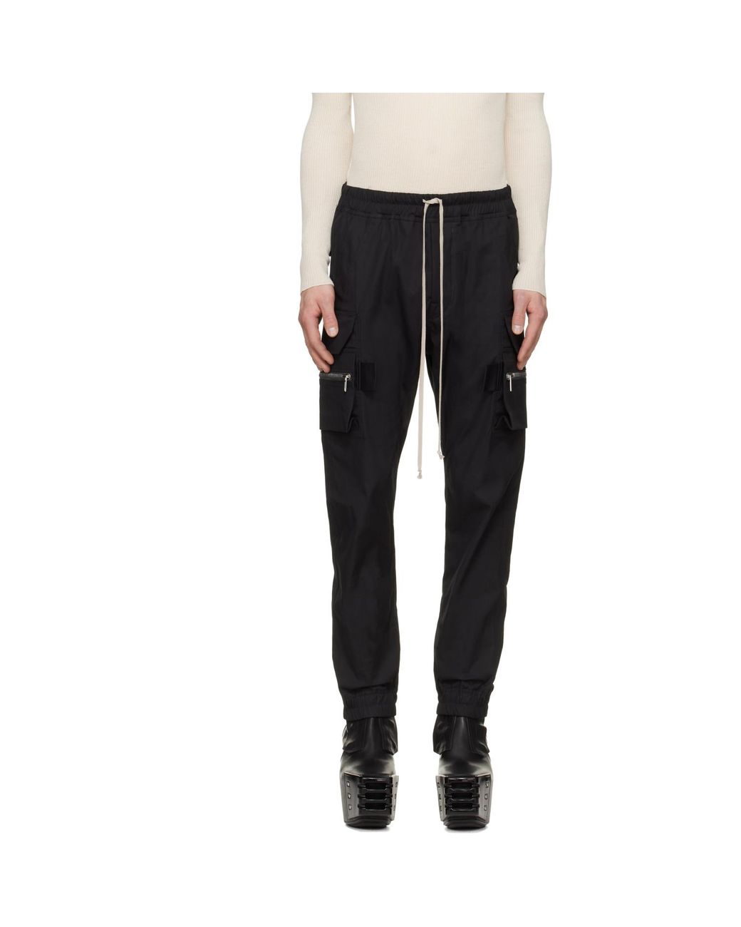 Rick Owens Gray Tower Mastodon Cargo Pants for men