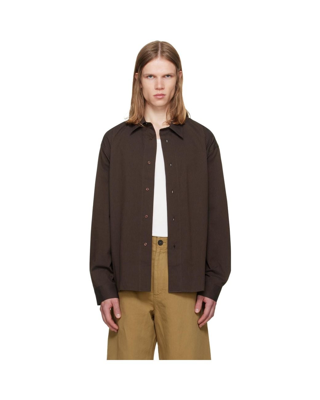Studio Nicholson Brown Hal Shirt for men