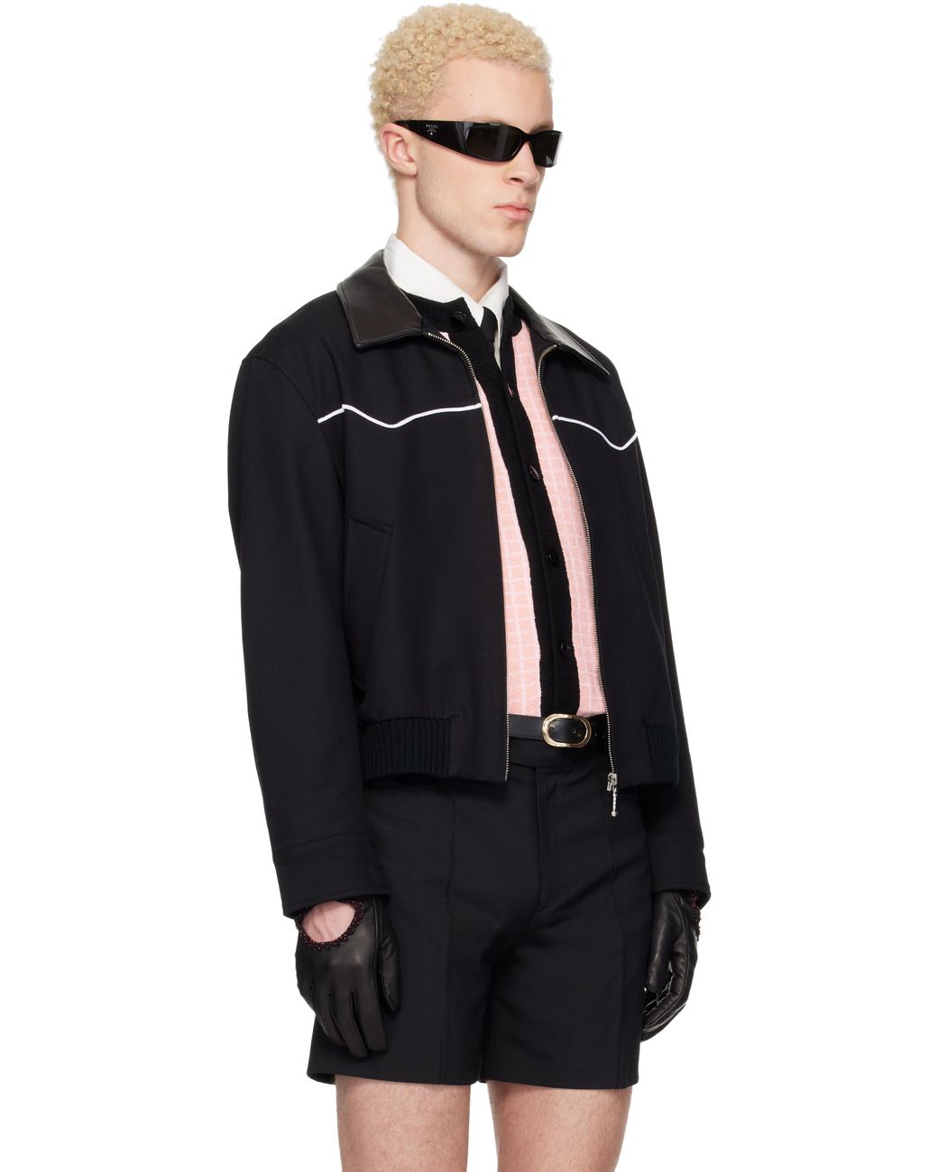 メンズ Ernest W. Baker ブラック ウエスタン ハリントンジャケット Black