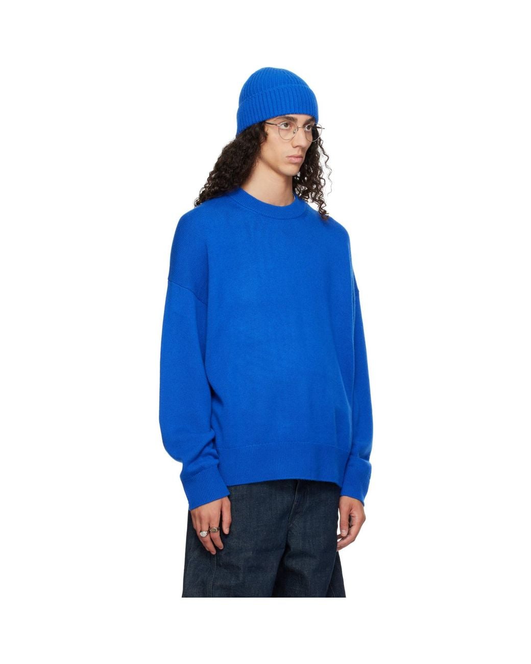 YACAIA Blue Ssense Exclusive Y-0008 Oversized Sweater for men