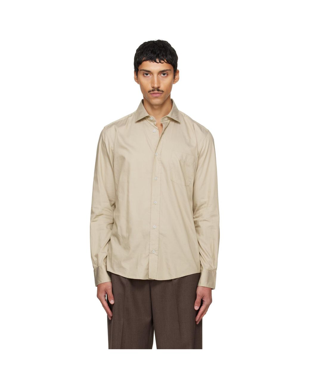 Boss Natural Spread Collar Casual-Fit Cotton Shirt for men