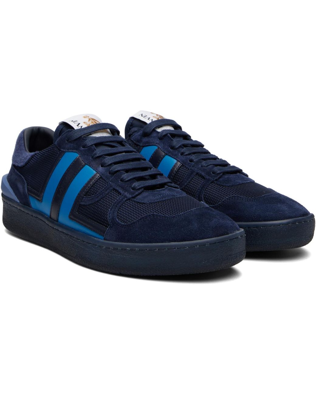 Lanvin Blue Clay Felt Sneakers for men
