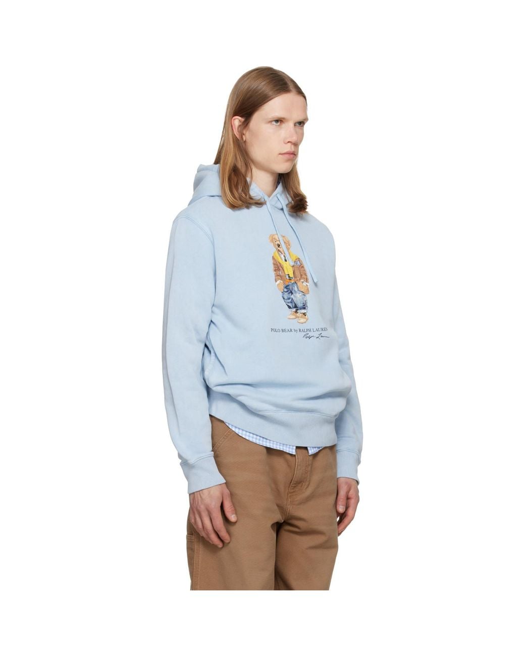 Polo Ralph Lauren Blue Polo Bear Garment-Dyed Fleece Hoodie for men