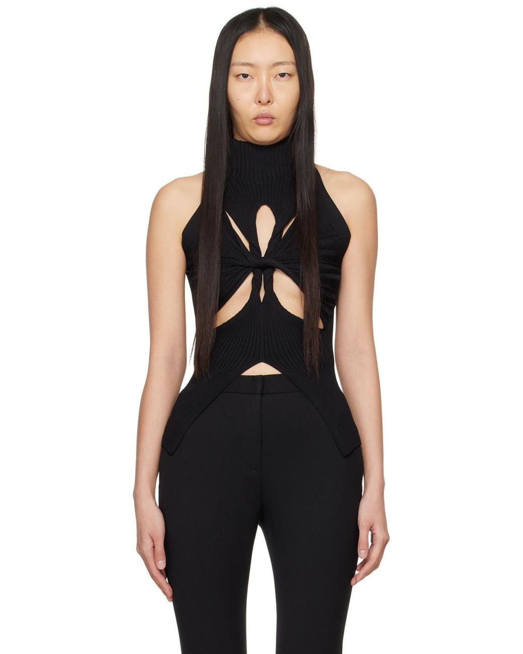 Dion Lee Muscular Twist Tank Top in Black