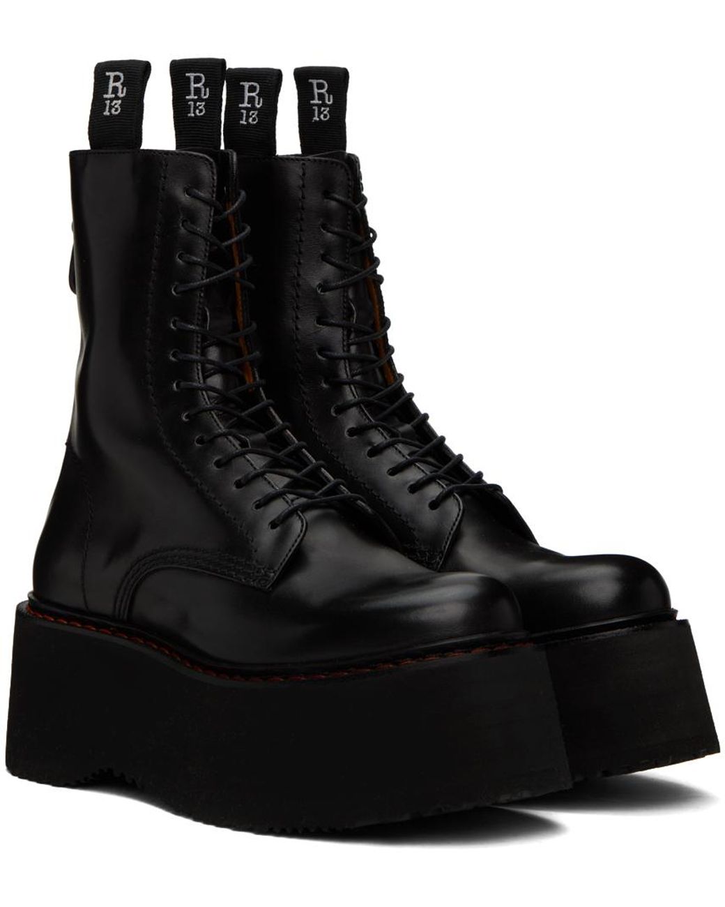 R13 Double Stack Boots in Black Lyst UK