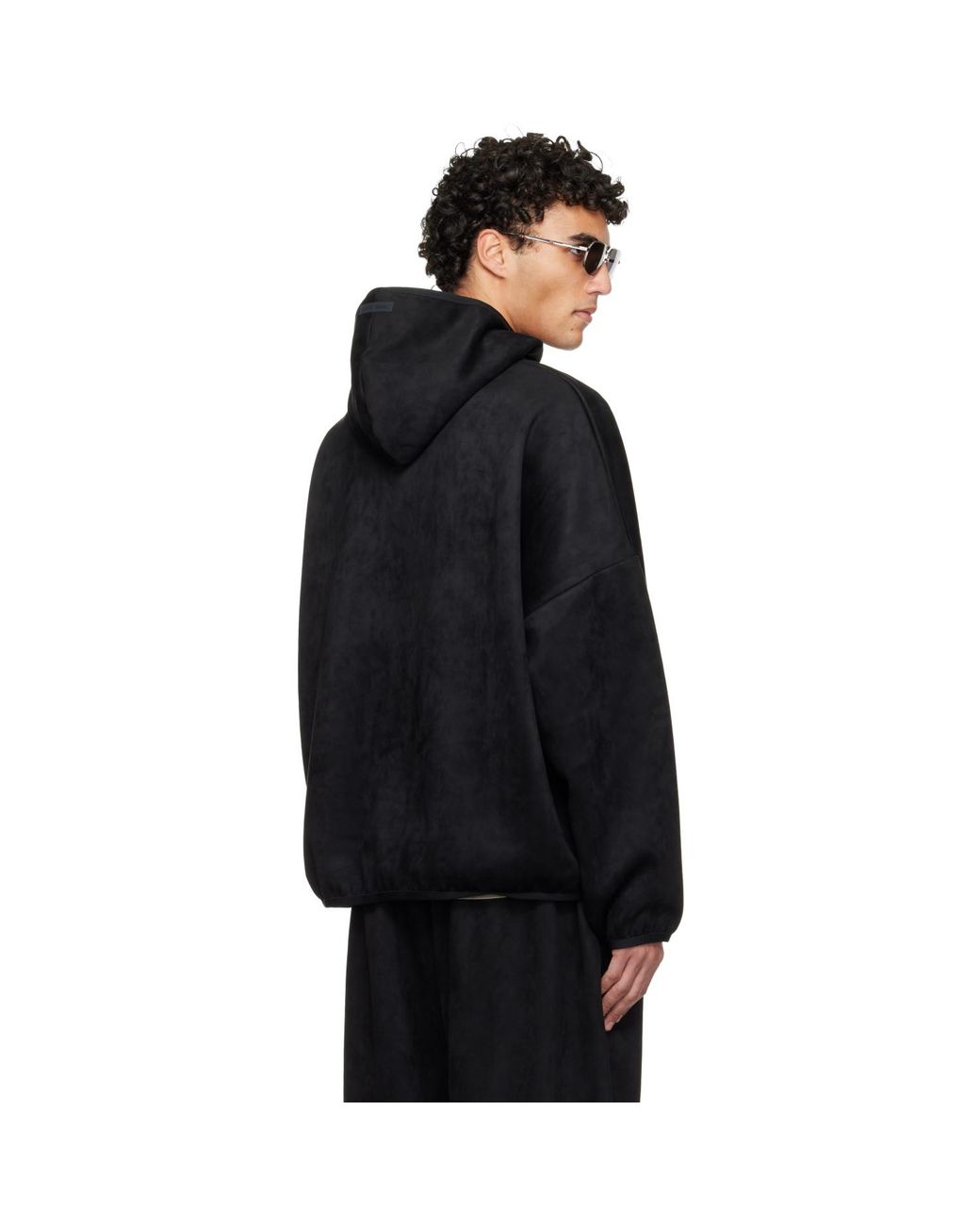 Fear Of God Black Holiday Faux-Suede Fleece Modern Hoodie for men