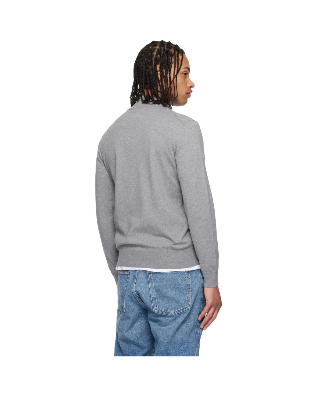 Boss Black Zip-neck Knitted Cotton Track Jacket for men