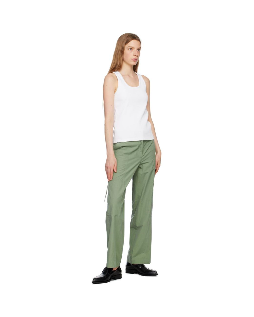 Jil Sander Green Zipper Pocket Casual Pants