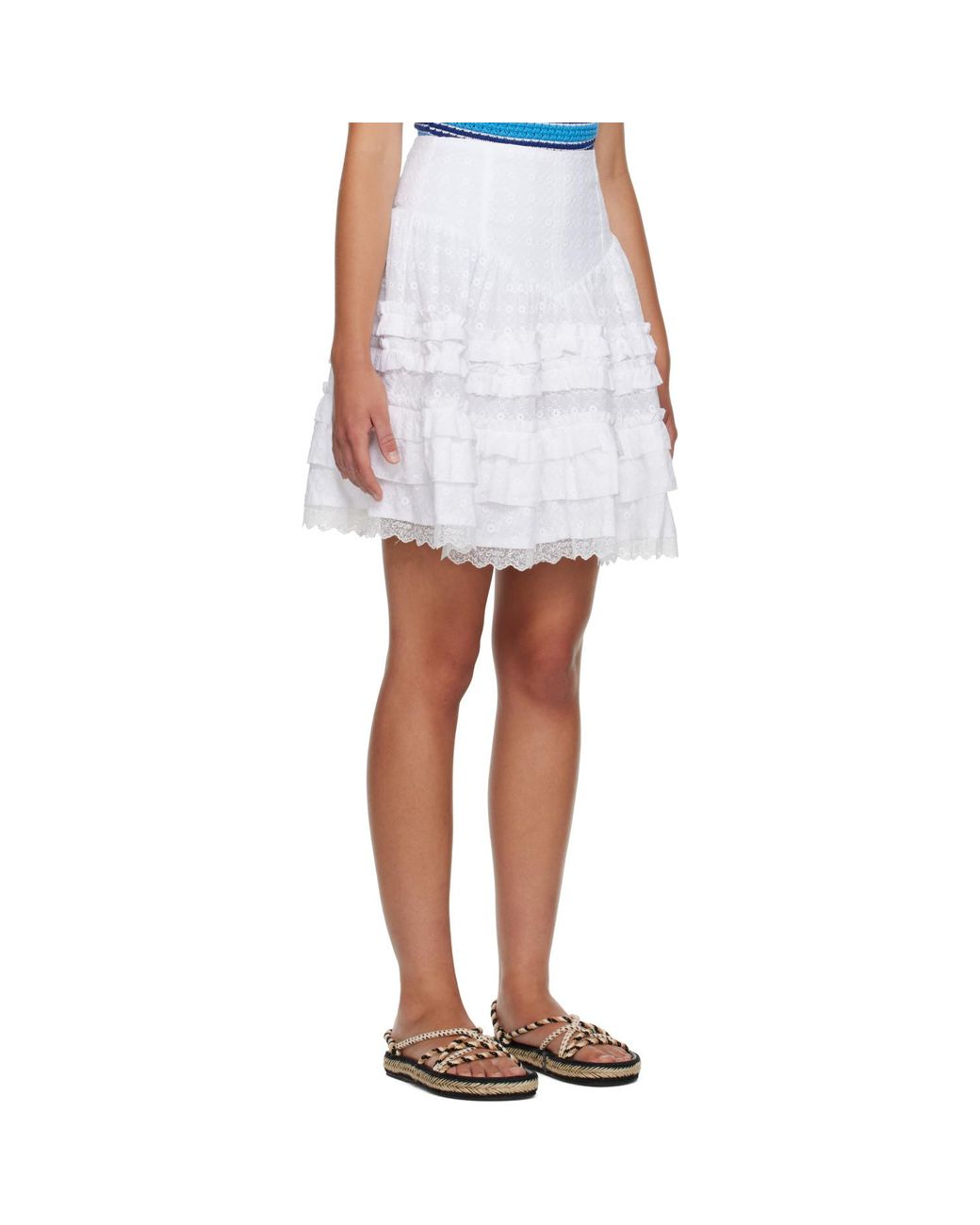 Ganni White Broderie Anglaise Miniskirt