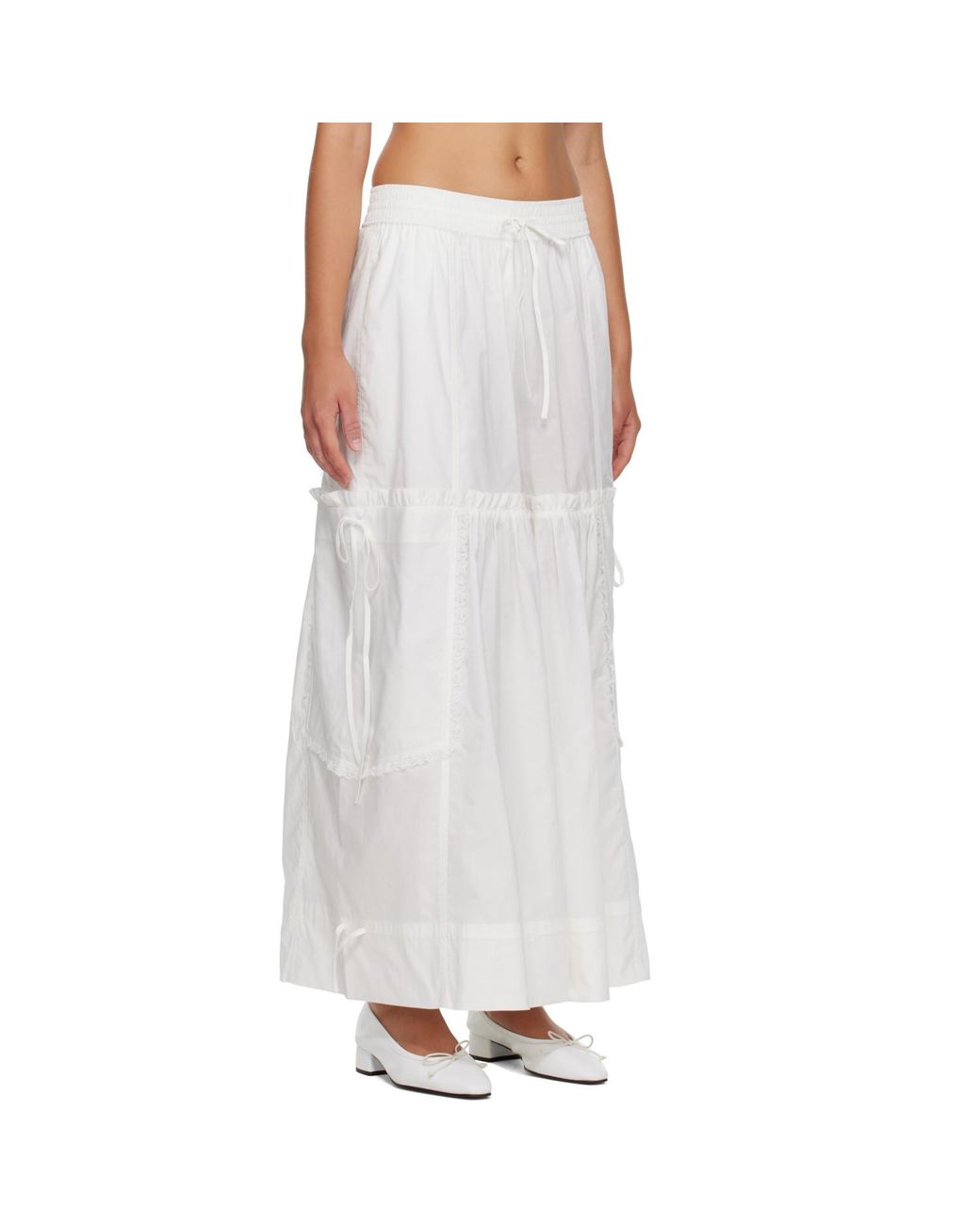 Ganni White Cotton Trousers