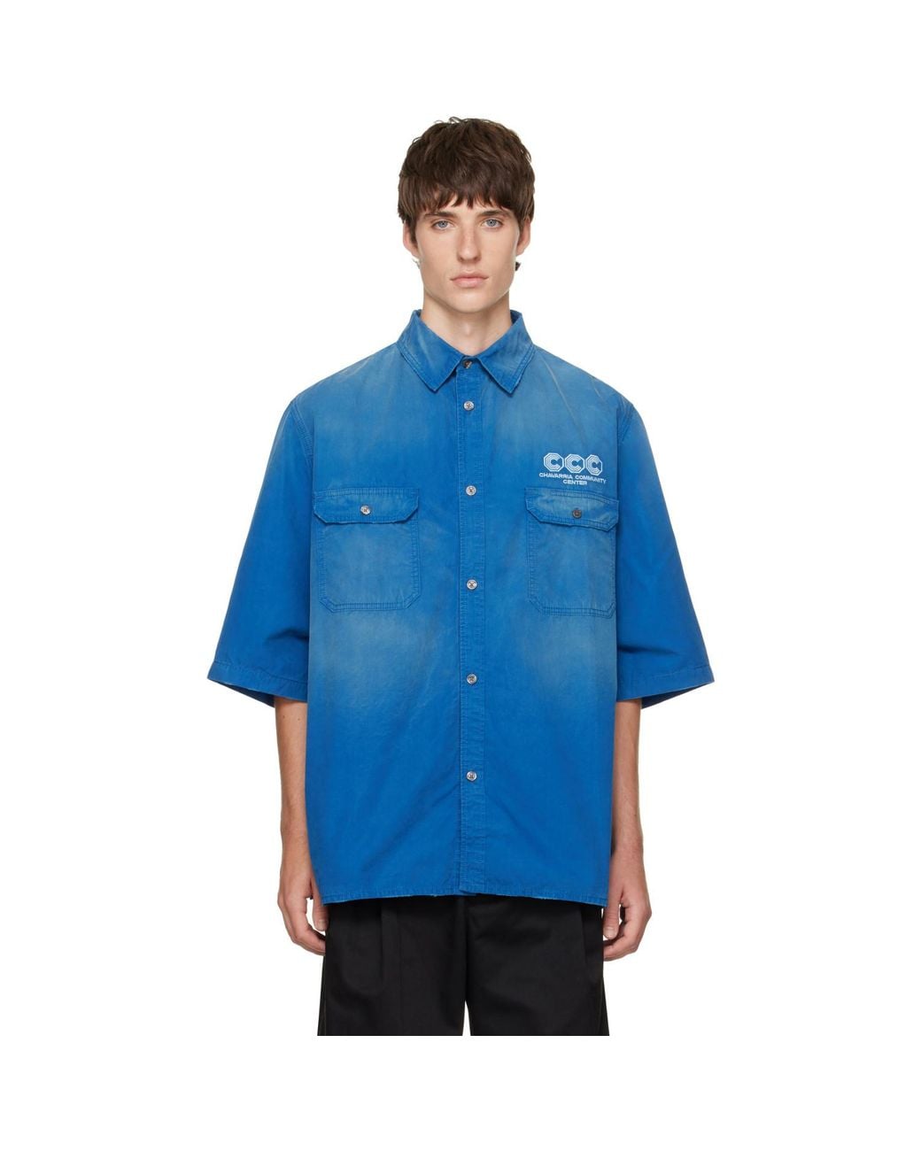 Willy Chavarria Blue S/S Workwear Corcoran Overshirt for men