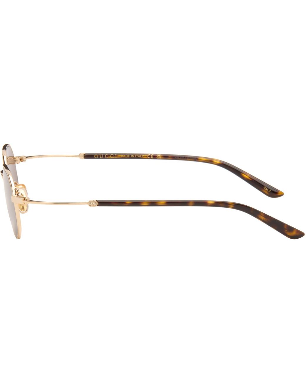 Gucci Brown Geometric-Frame Sunglasses