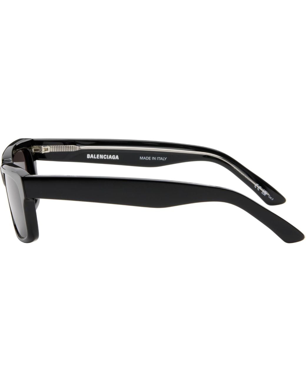 Balenciaga Black Rectangular Sunglasses for men