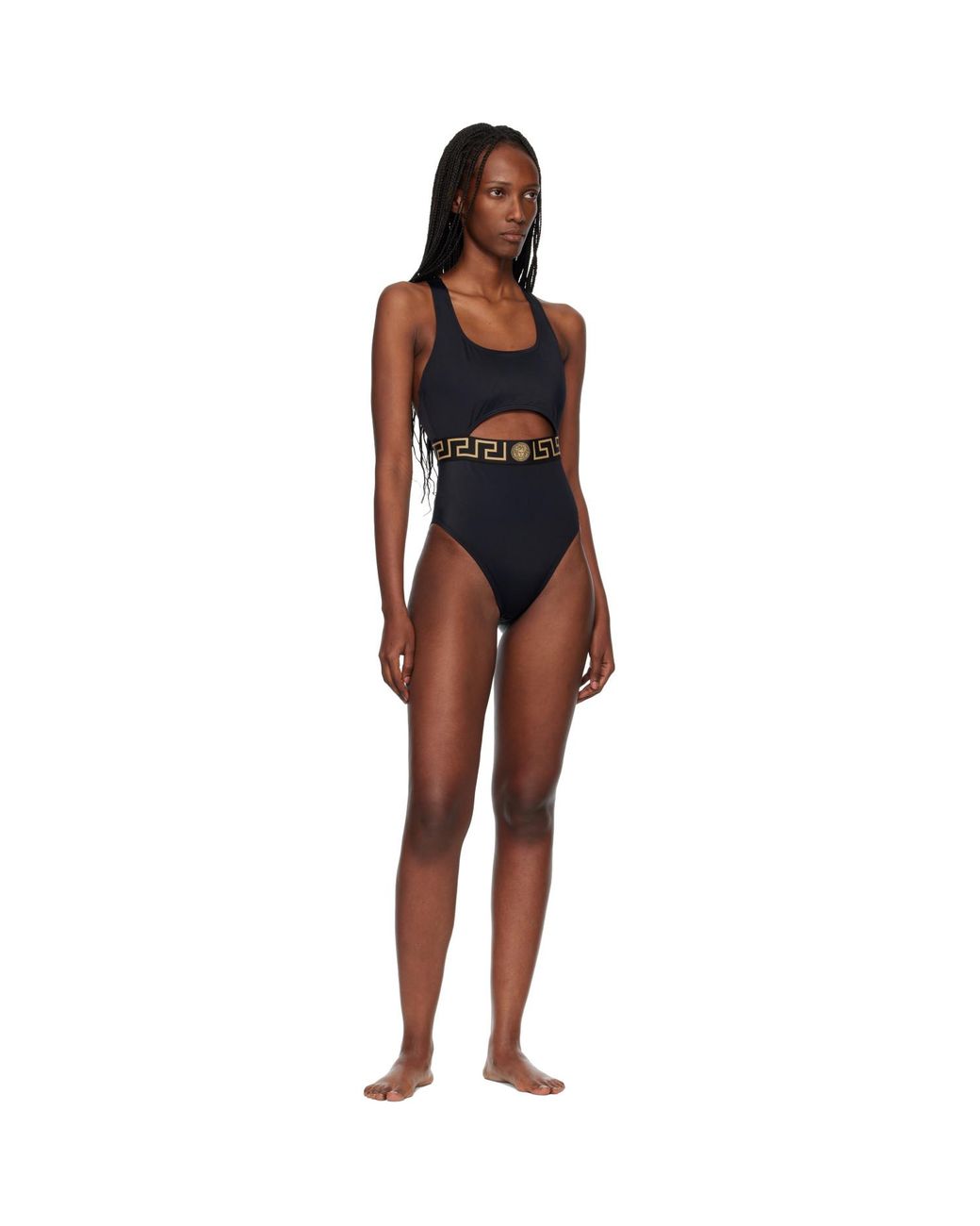 Versace Black Cutout Swimsuit