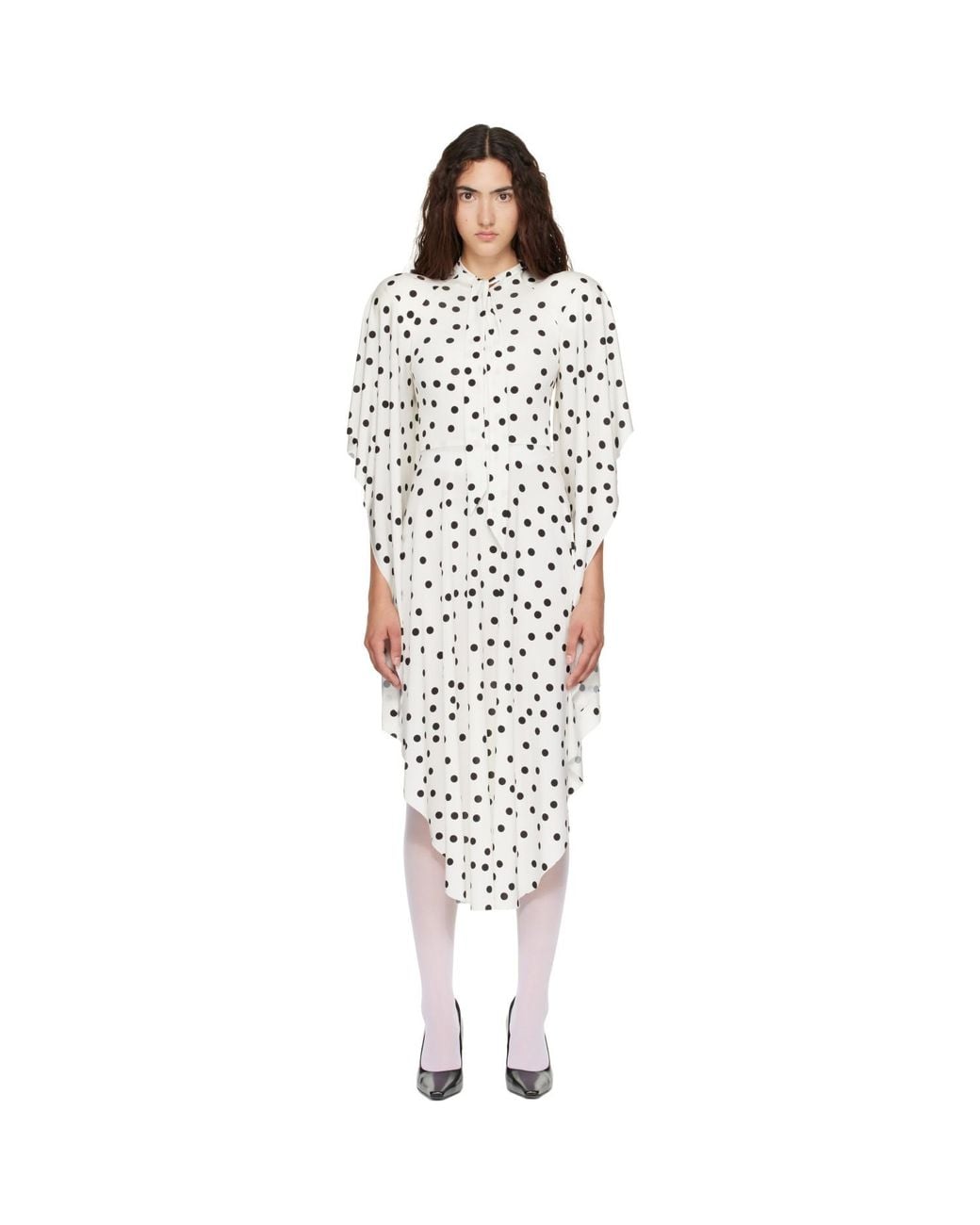 Vetements White Round Shoulder Midi Dress