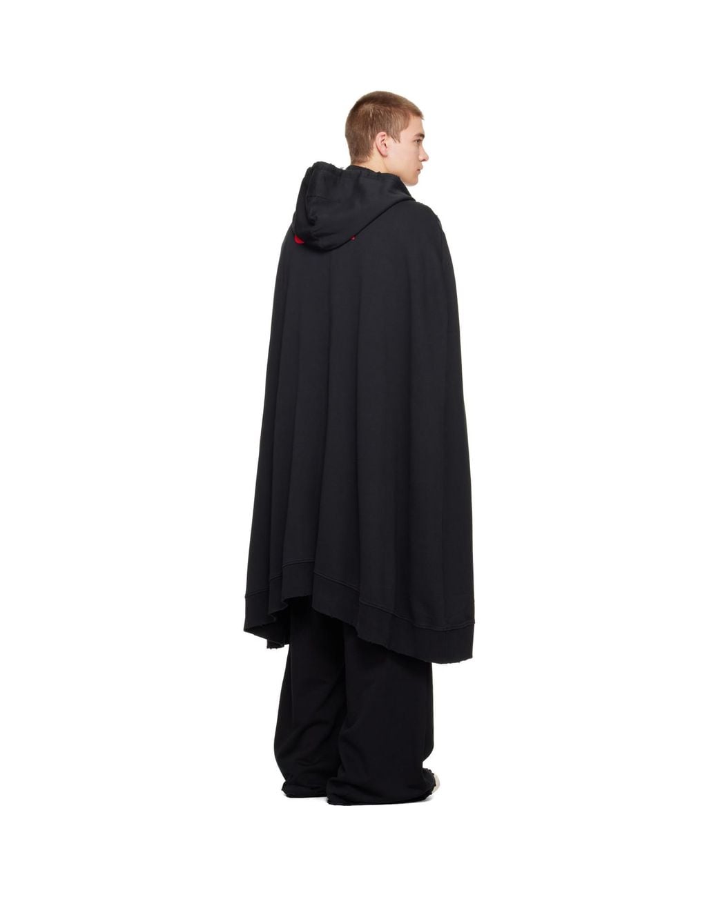 MATIERES FECALES Black 'Cult' Zip Cape for men