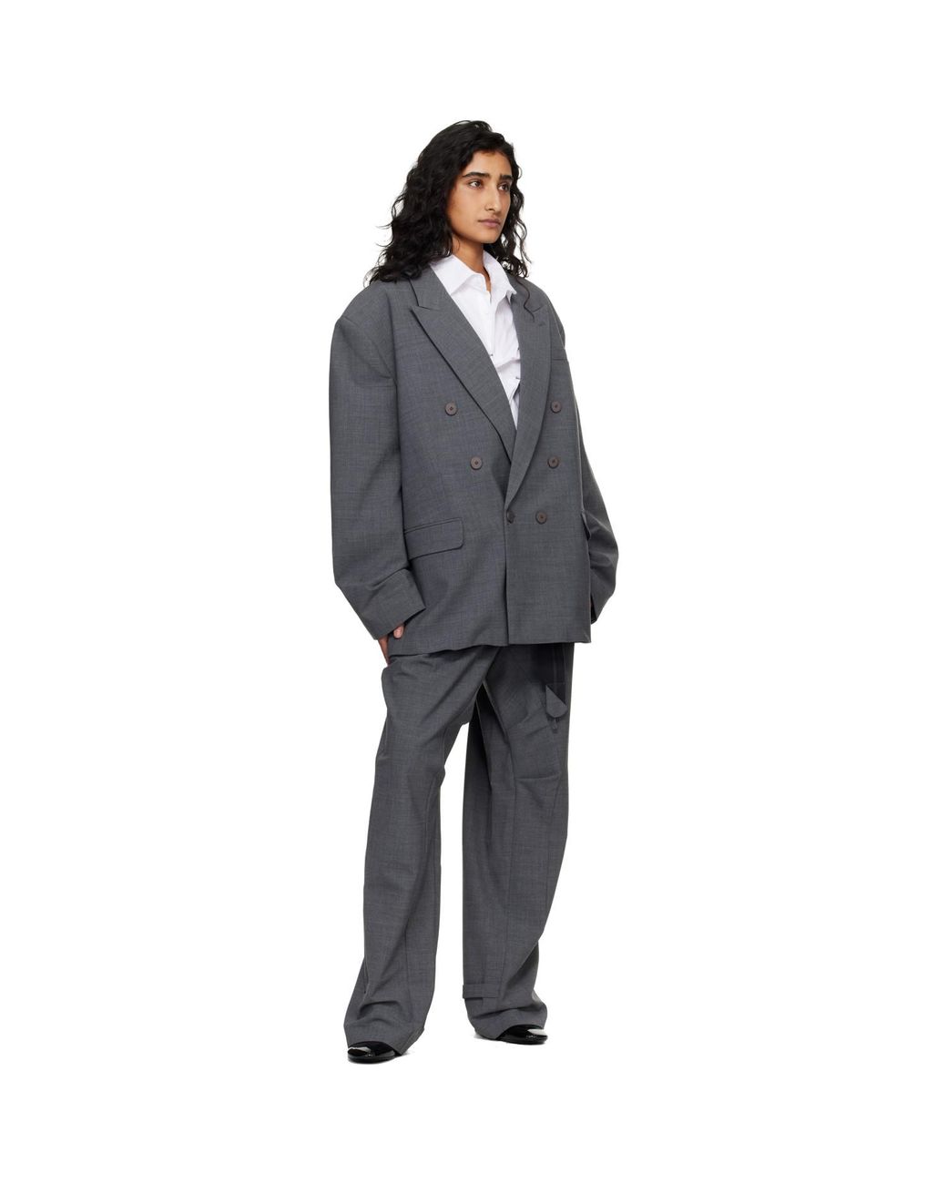 OTTOLINGER Black Strapped Baggy Suit Trousers