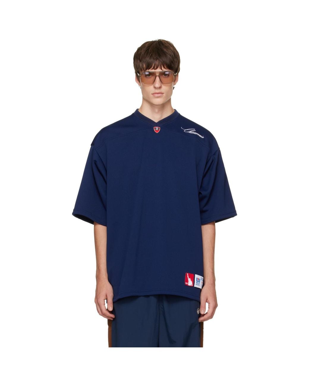 Willy Chavarria Blue 'Willy' Sport Jersey T-Shirt for men