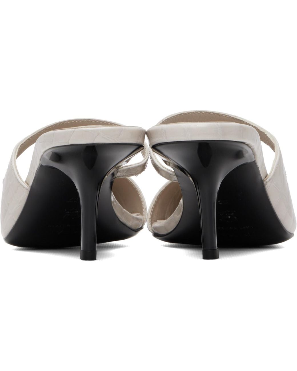 By Far White Serena Closed Toe Heels
