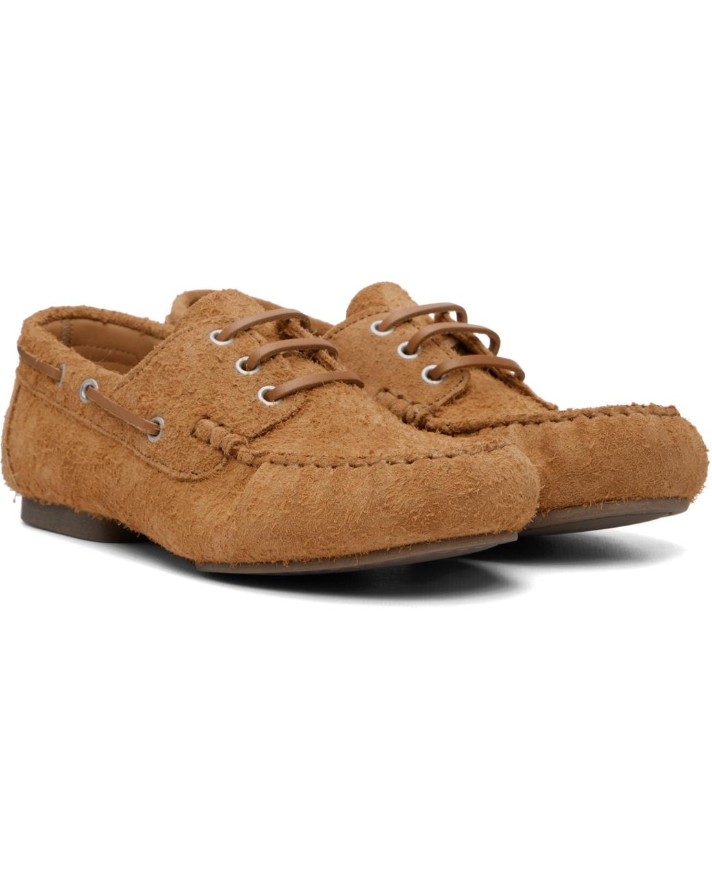 A.P.C. Brown Tan Camille Boat Shoes