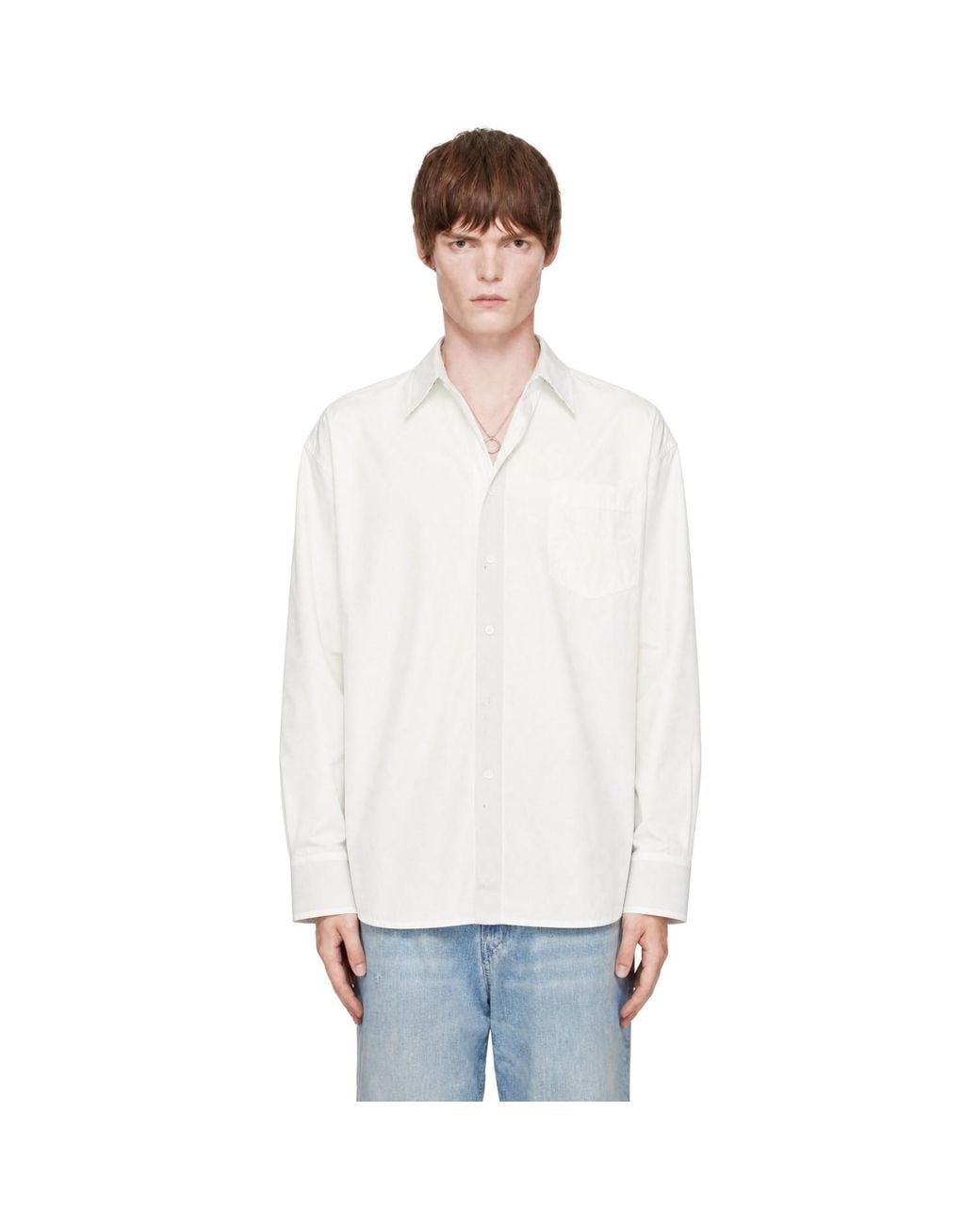 MM6 by Maison Margiela White Cotton Poplin Shirt for men