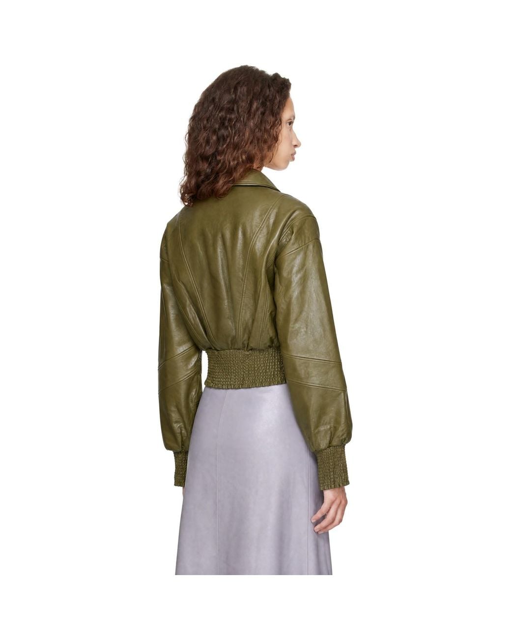 Nicklas Skovgaard Green Sandy Leather Jacket