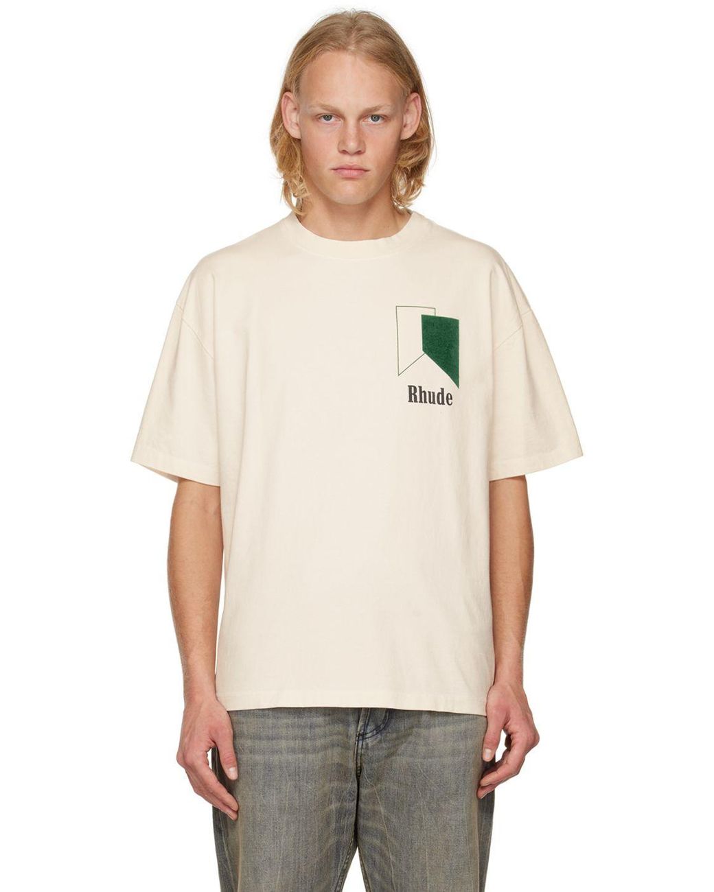 Rhude Off-white Track T-shirt for Men | Lyst